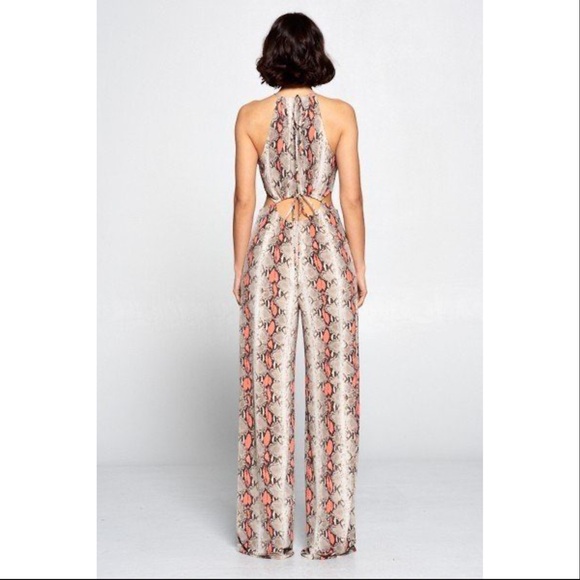 Taupe/Orange Romper - Picture 2 of 6